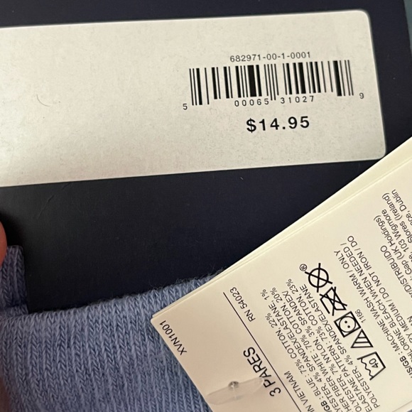 NWT 3 pair of gap crew socks & 3 no show socks for girls shoe size 10-12 - Picture 13 of 13